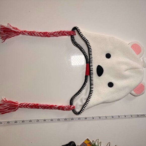 Coca-Cola White Polar Bear Hat with Red Tassels, OS - Picture 2 of 5